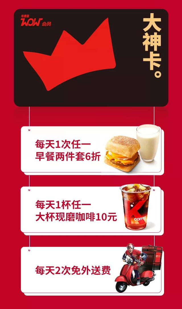 KFC大神卡各项优惠